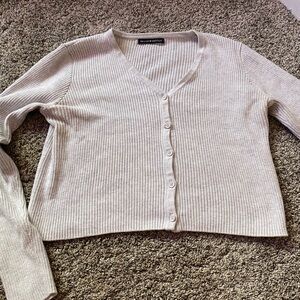 Brandy Melville Ribbed Button Up Crop Top
